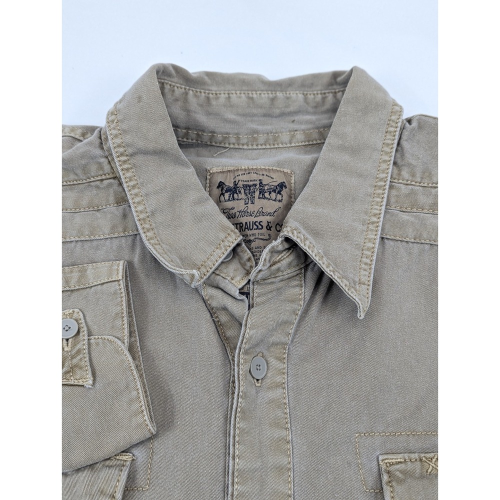 Levis Mens XL Jacket Shirt Barn Chore Shacket Brown Heavy Weight Long Sleeve‎ - Picture 7 of 10